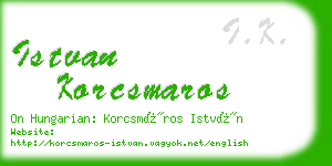 istvan korcsmaros business card